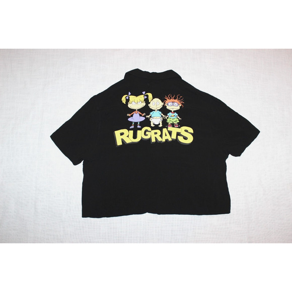 Nickelodeon Nicktoons Rugrats Black Collared Button Up Shirt - Picture 1 of 9